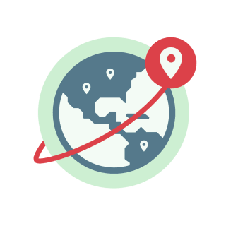 Globe showing VPN server locations.