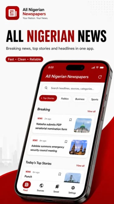 All Nigerian Newspapers app news feed preview