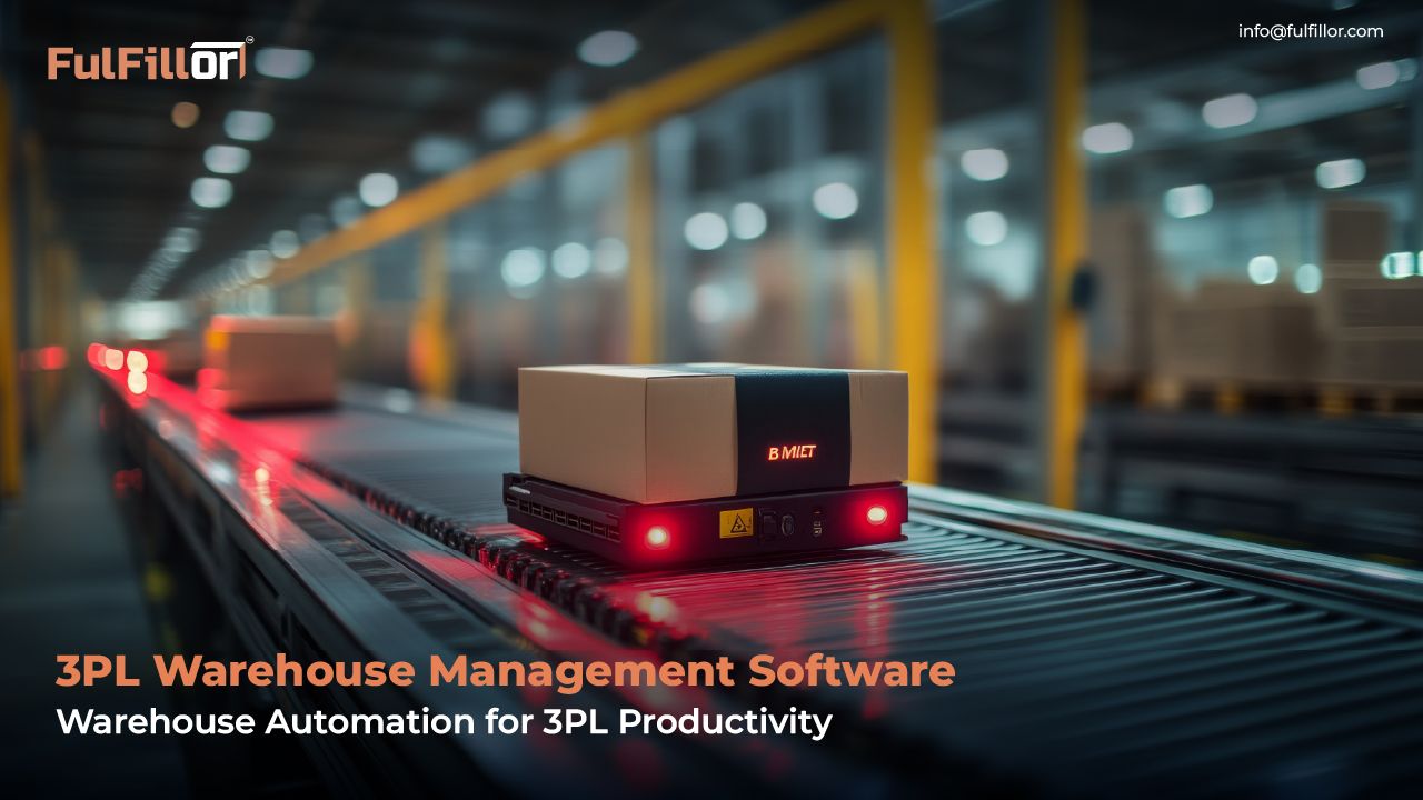 Automated robot moving packages in a 3PL warehouse