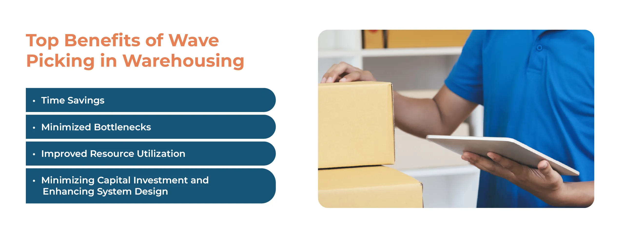 Operational benefits of wave picking in a warehouse