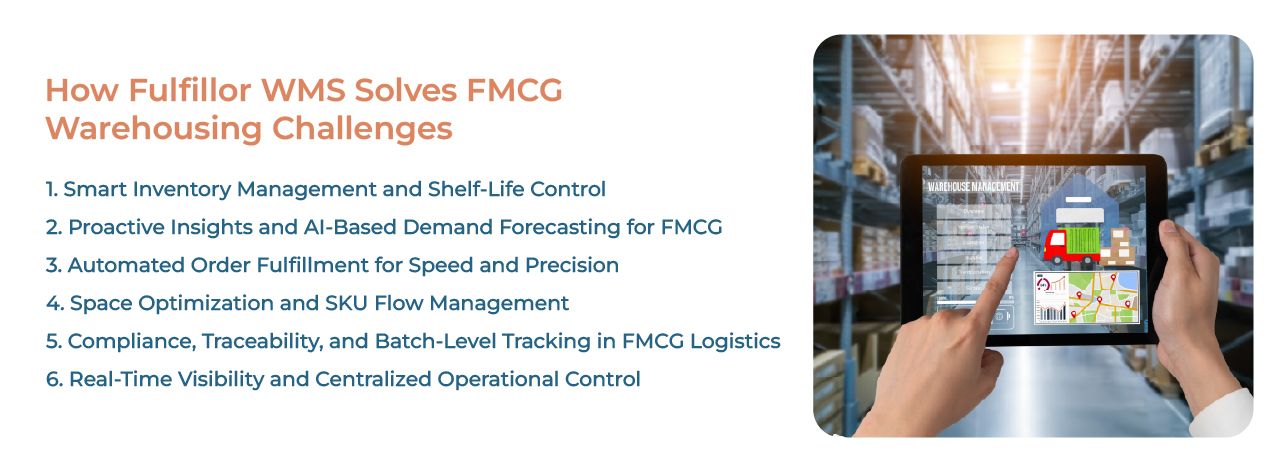FMCG warehouse management system dashboard with inventory analytics