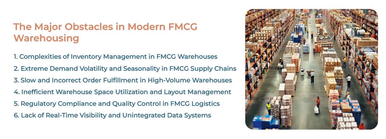 FMCG warehouse operations with high-volume inventory storage and distribution