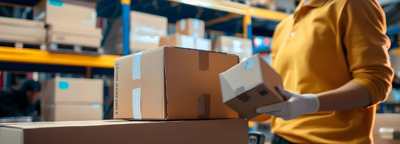 Warehouse worker handling e-commerce inventory for 3PL fulfillment operations