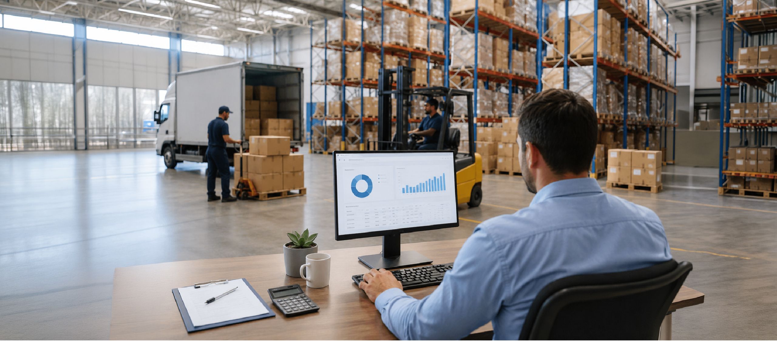 UAE 3PL warehouse billing dashboard showing client invoices, fulfillment charges, and shipping activity
