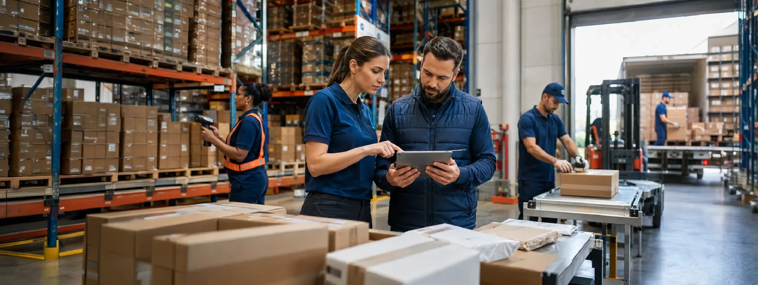 3PL warehouse team reviewing client SLA performance and fulfillment operations