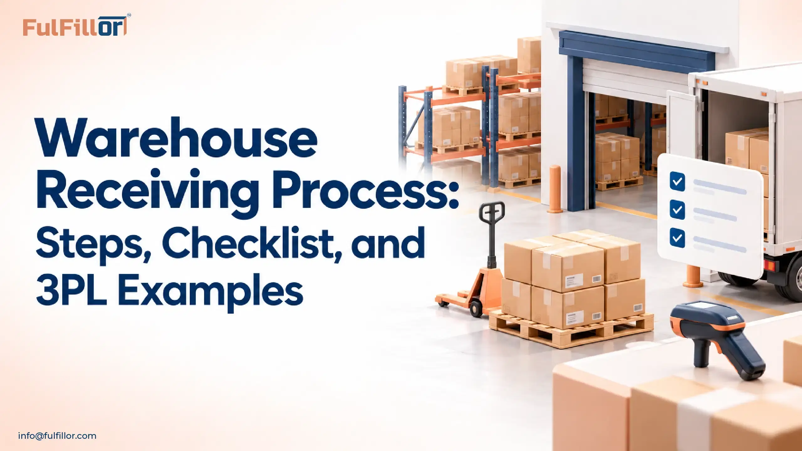 Warehouse worker scanning a carton barcode while checking incoming inventory