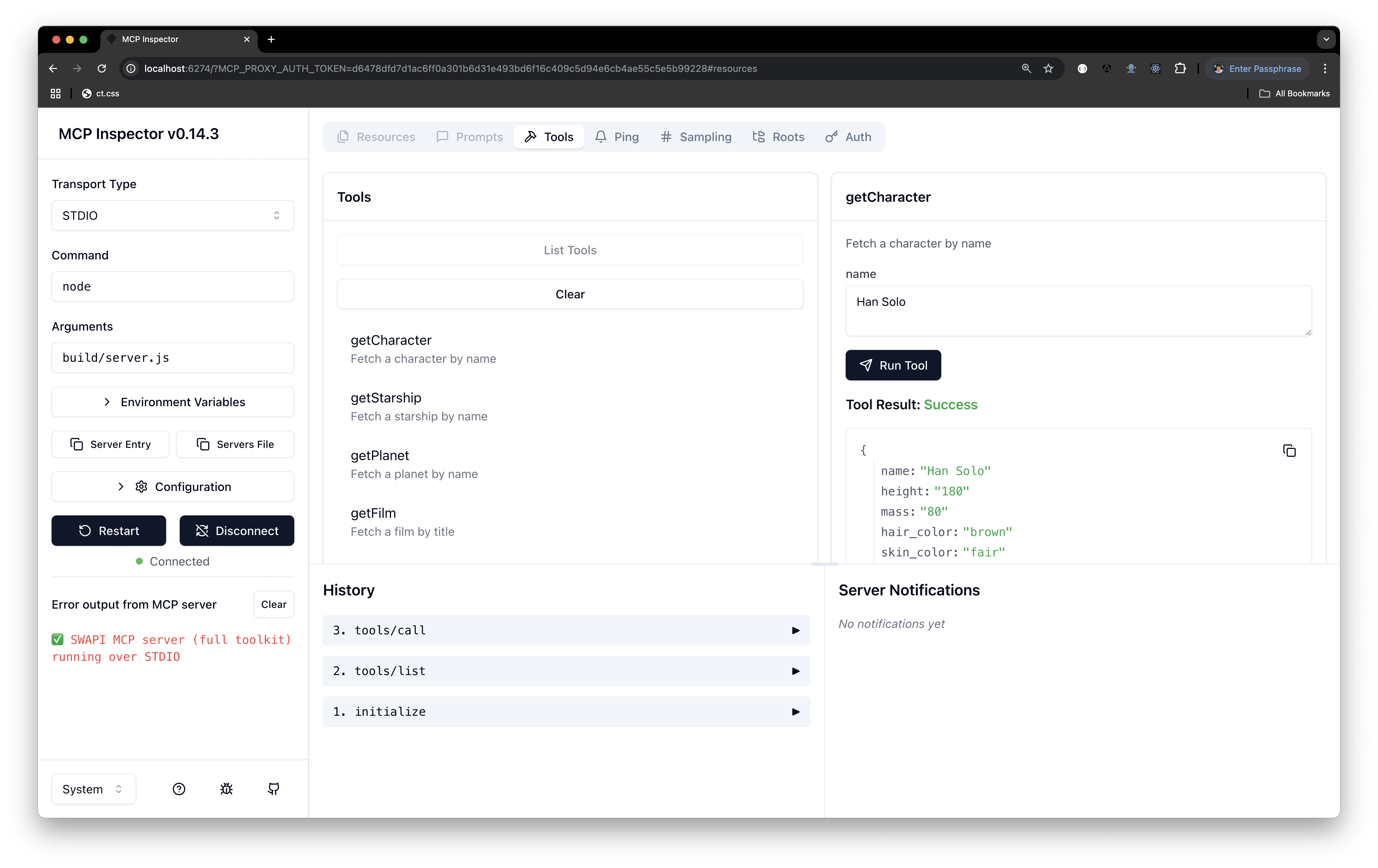 Inspector Screenshot