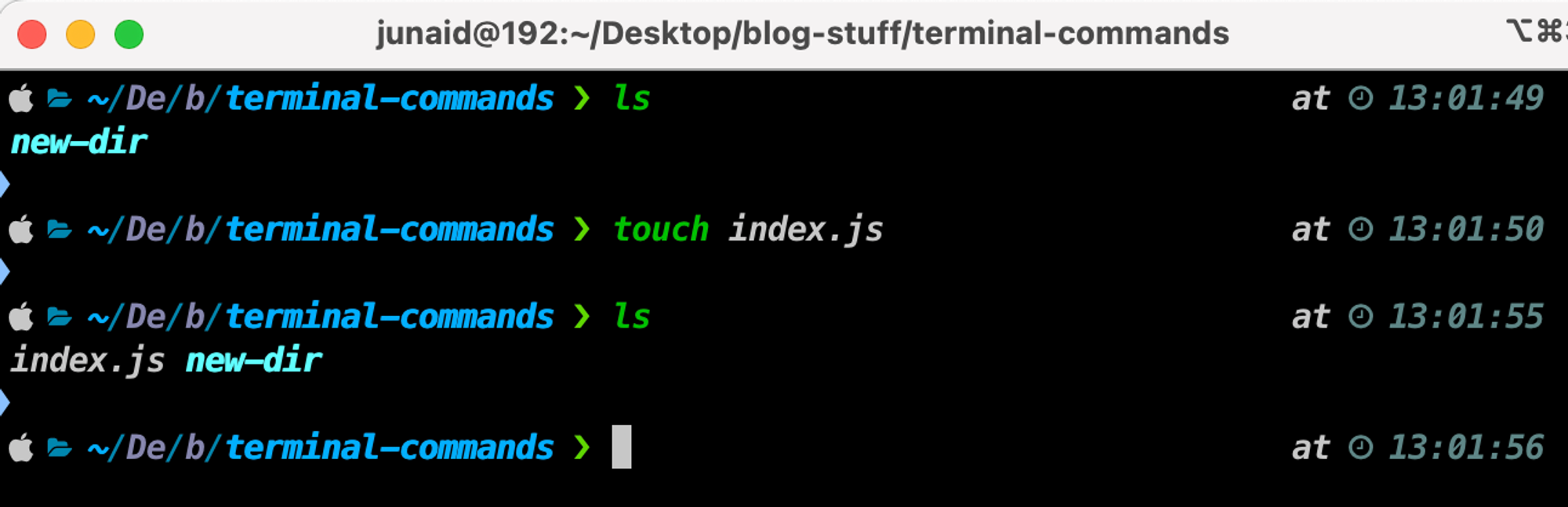 touch command