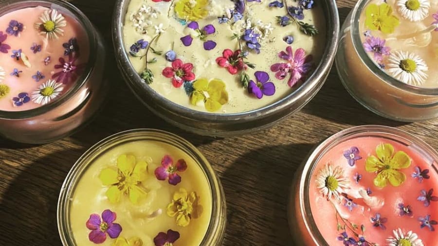 bougies-florales-recyclees