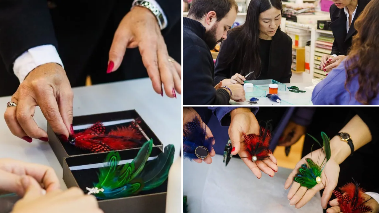 atelier creation d'une broche en plume