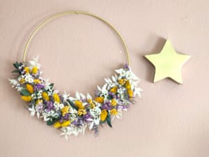 Atelier création de couronne en fleurs séchées à Mouvaux (59)