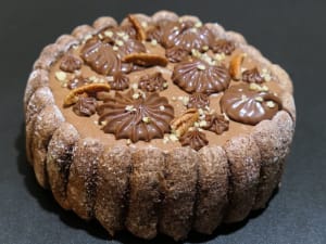 Cours de pâtisserie charlotte chocolat et pécan à Villeurbanne