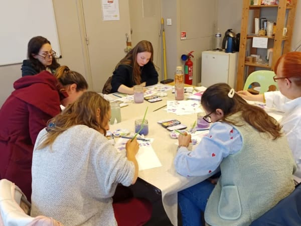 Watercolor flowers and facades workshop in Lyon 3rd district