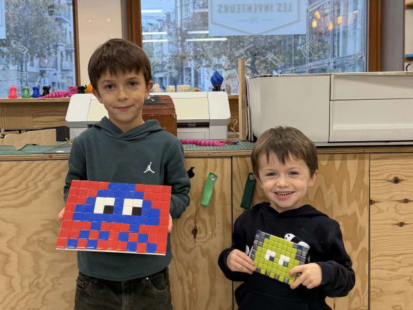 Parent/child workshop - Space Invader in Paris 18th arrondisseme