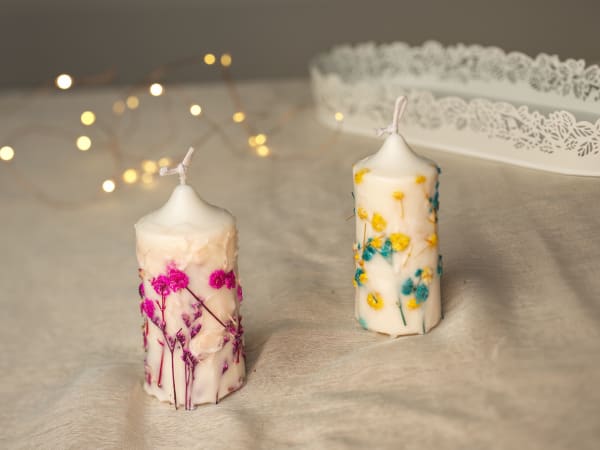 Atelier bougie bloc fleurs séchées à Lagny-sur-Marne (77)