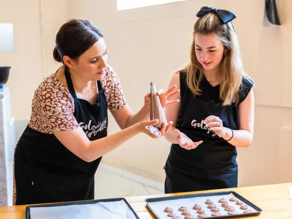 Parent/child macaroon workshop at Galeries Lafayette