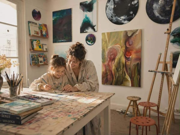 Atelier peinture en duo spécial "Fête des mères" à Paris 15ème