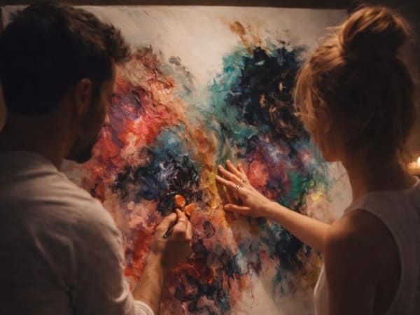 Atelier peinture en duo spécial St Valentin à Paris 15ème