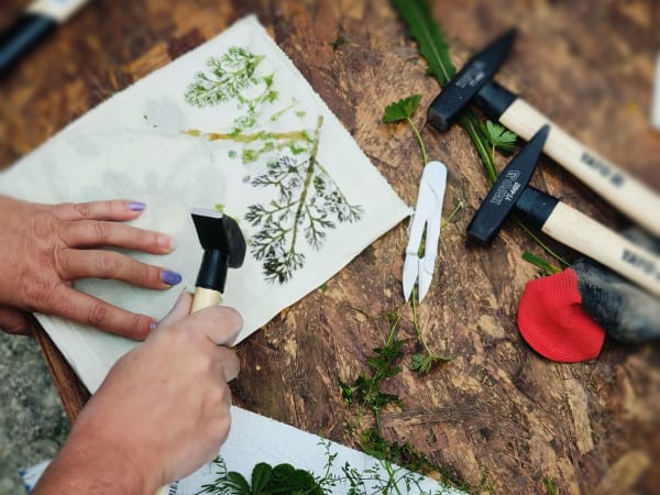 Atelier Impression végétale Tatakizomé à Luchapt (86)