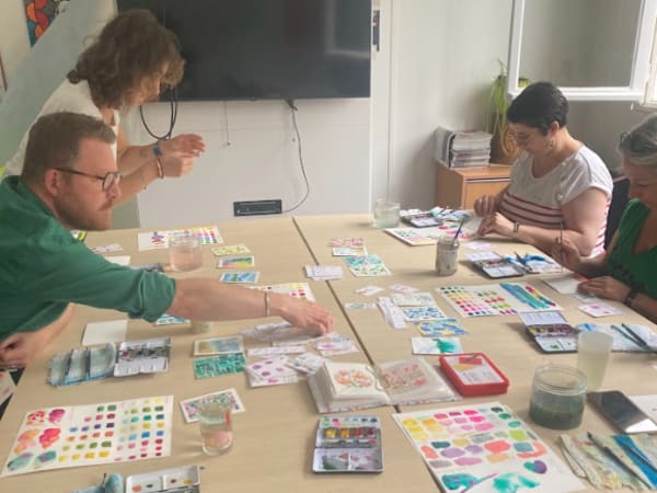 Almuerzo de dibujo a la acuarela en Saint-Herblain (44)