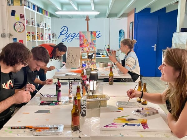 Taller de pintura y degustación de aperitivos en Tressin (59)