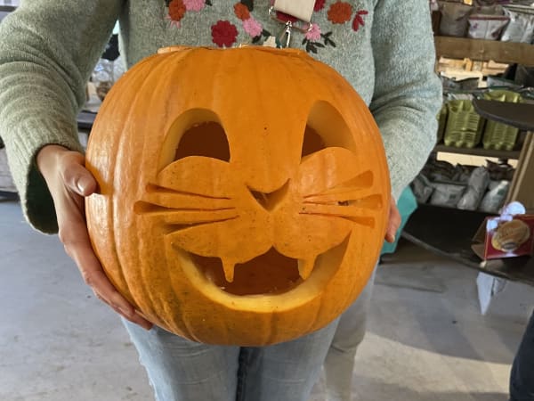 Pumpkin carving workshop at Cueillette de Saint-Gratien