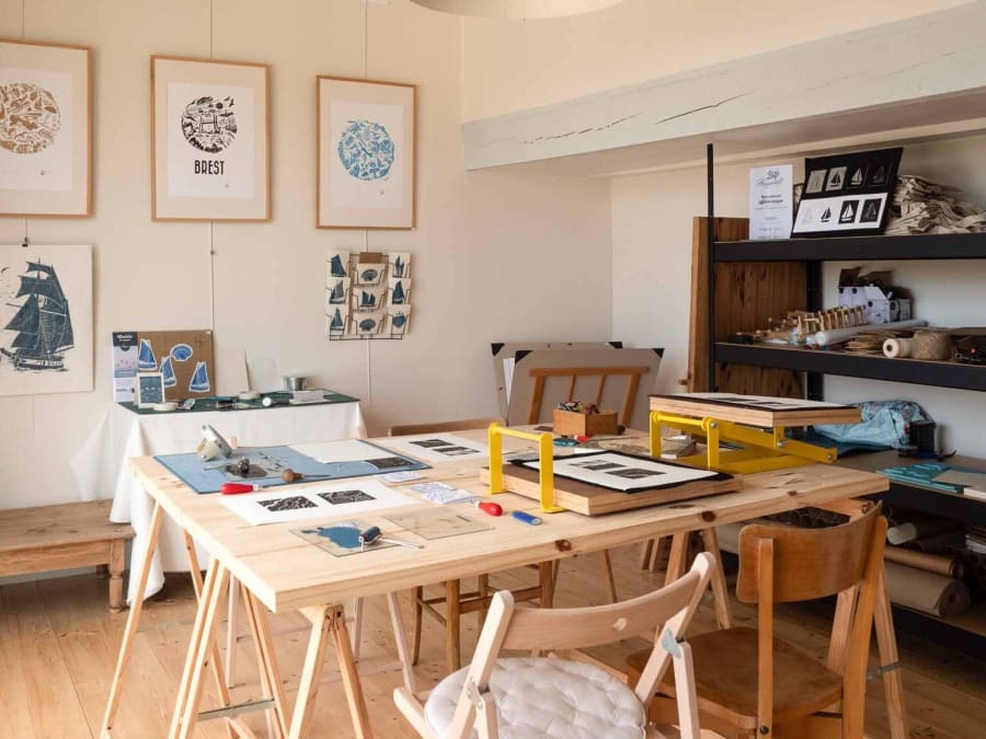 Taller de iniciación al linograbado en Plougastel-Daoulas (29)