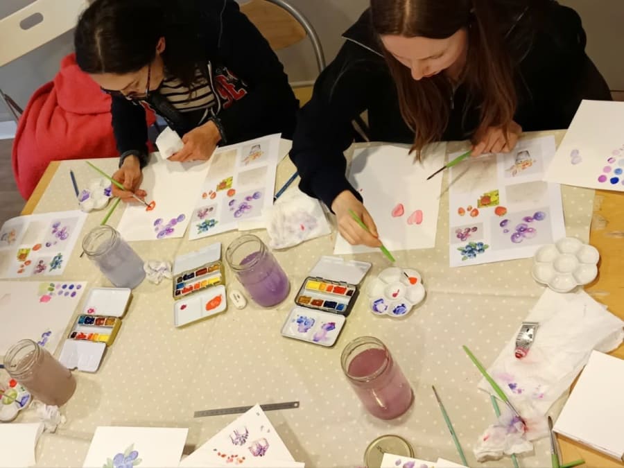 Watercolor flowers and facades workshop in Lyon 3rd district