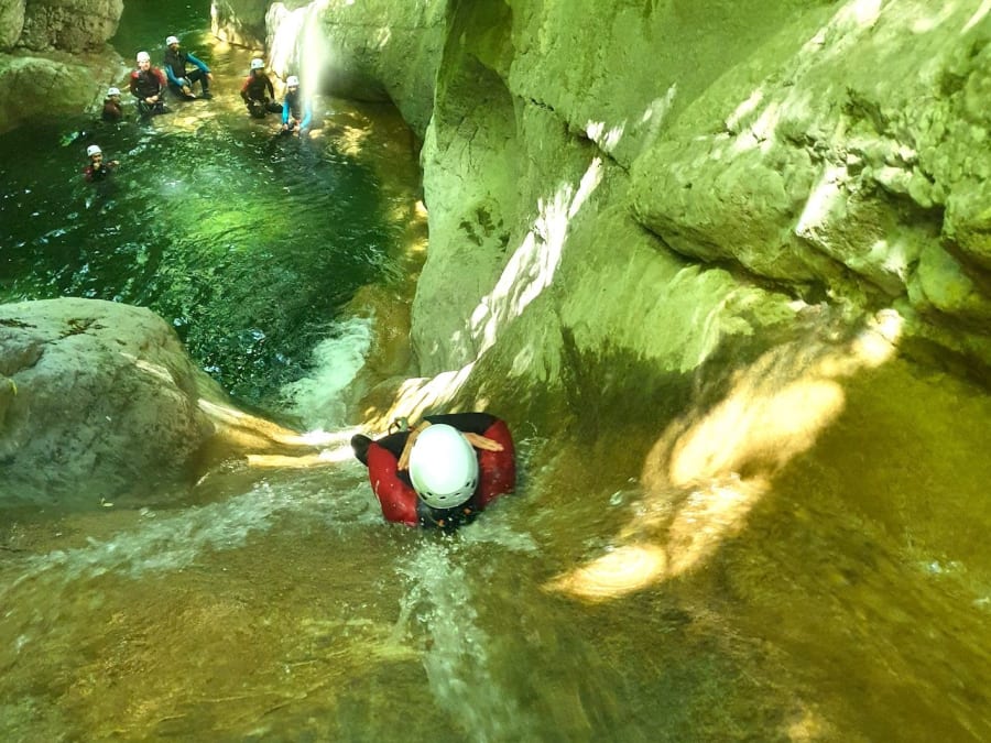 Barranquismo en el cañón de Ternèze, en las Bauges (73)