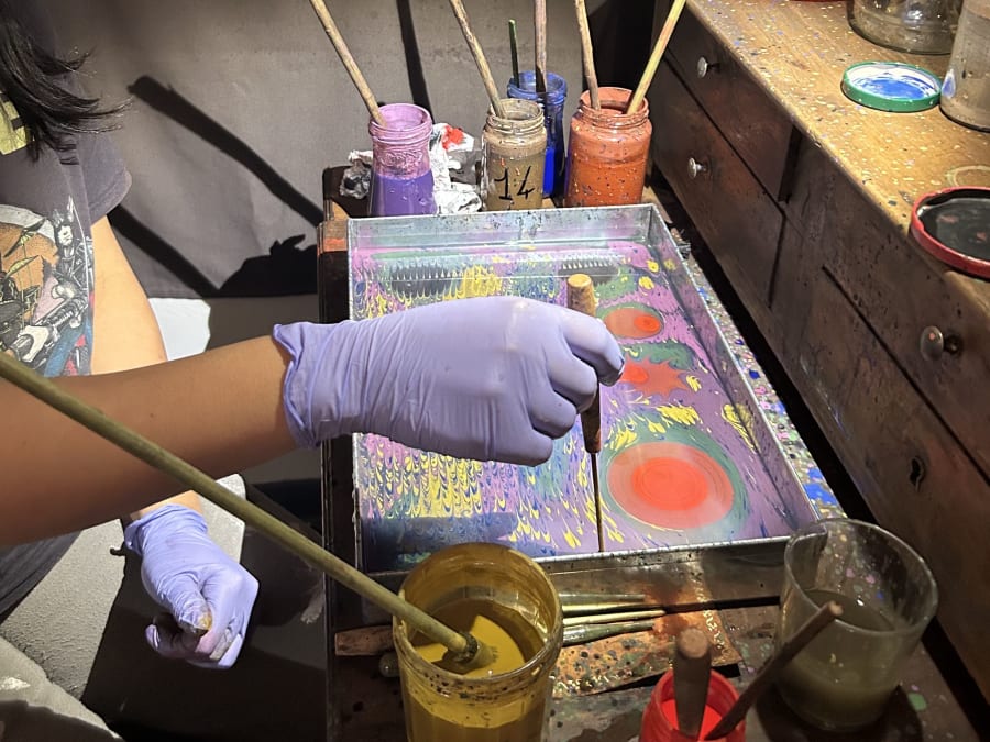 Introduction to Ebru "marbled paper" in Lyon 3rd district