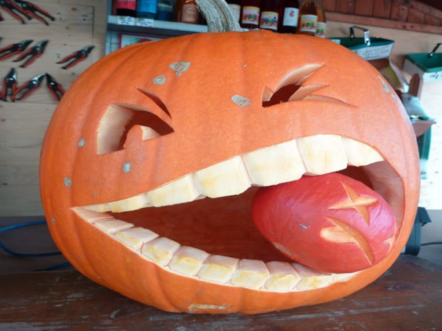 Atelier Halloween, sculpture sur citrouille à la Ferme de Rutel