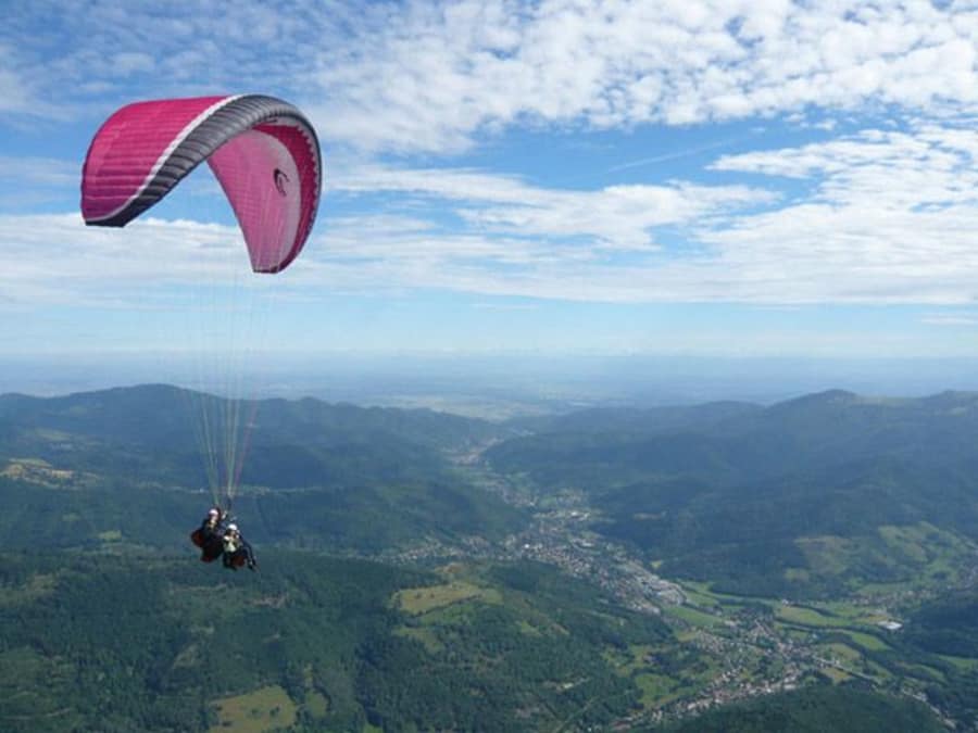 Paragliding flight in Oderen Markstein Vosges Nature Park (68)
