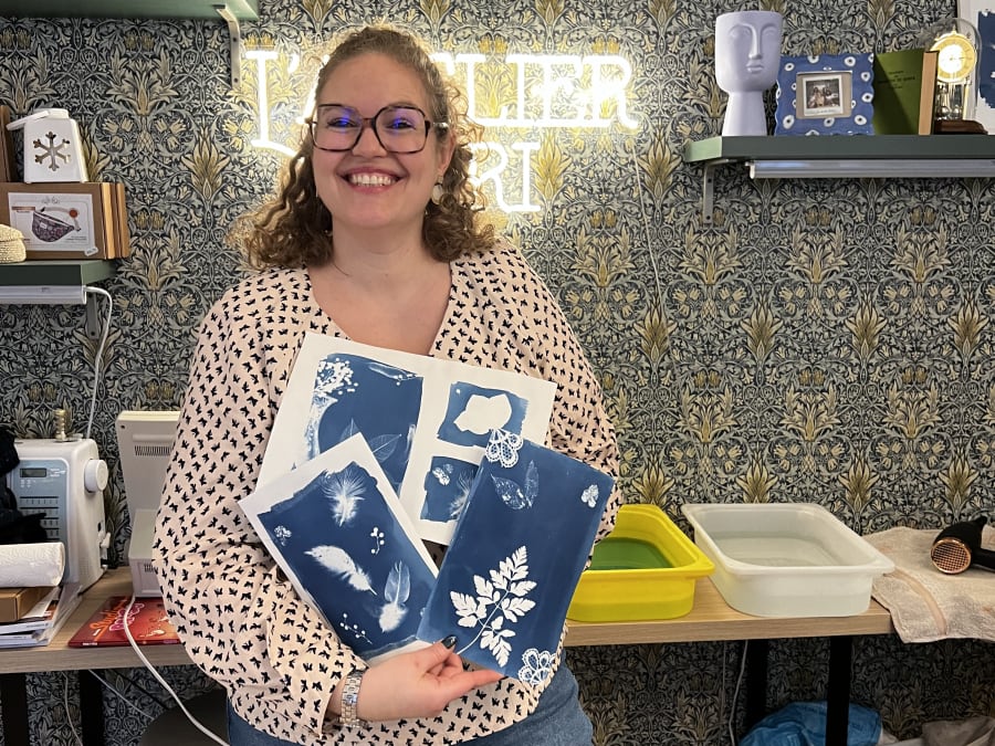 Taller de cianotipia en el distrito 19 de París