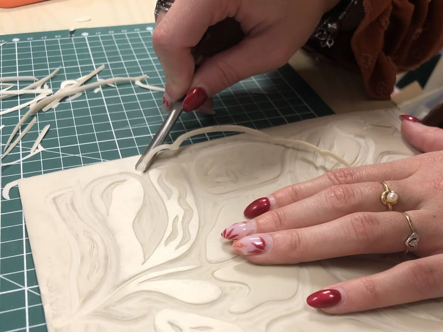 Stage de linogravure sur textile à Rezé (44)