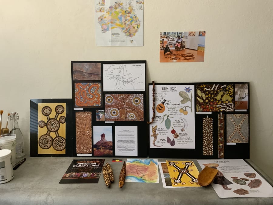 Workshop de iniciação à pintura aborígene em Aouste-sur-Sye (26)