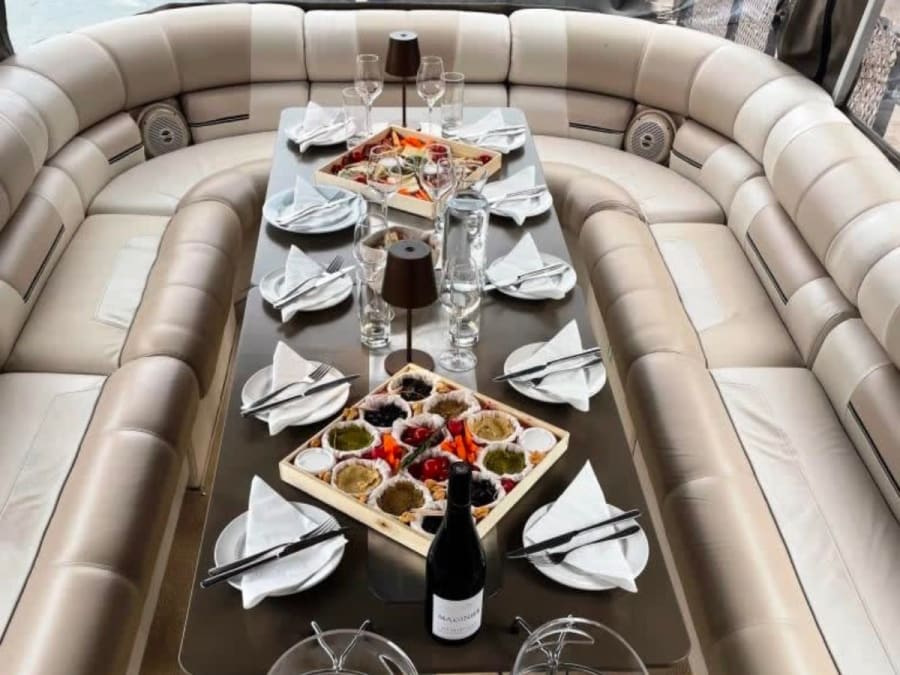 Private cruise on the Seine aboard a floating lounge