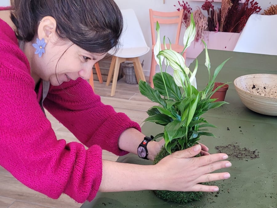 Taller de kokedama en Rezé (44)