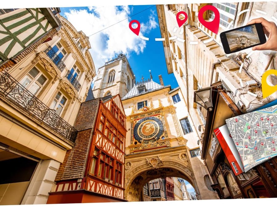 Rally urbano en el centro de Ruán