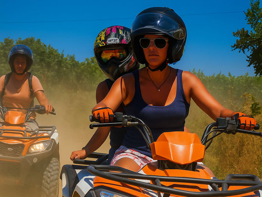 Quad biking at Grospierres near Vallon-Pont-d'Arc (07)