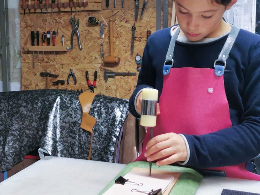 Atelier maroquinerie cuir duo adulte/enfant à Montjean-sur-Loire