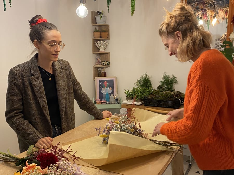 Bouquet creation workshop at home in Nantes