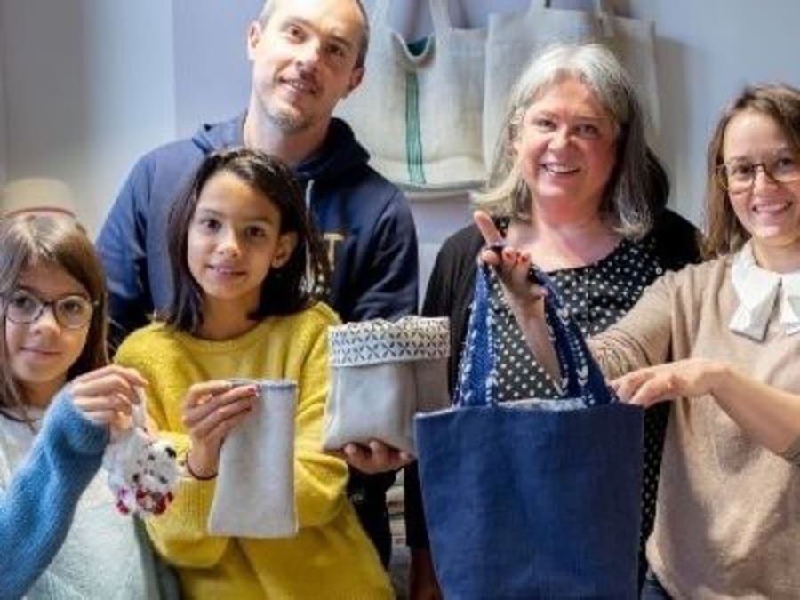 Children's totebag sewing workshop in Suresnes (92)