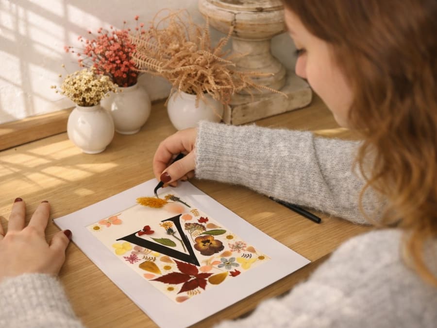 Taller inicial de pintura con flores secas en Gentilly (94)