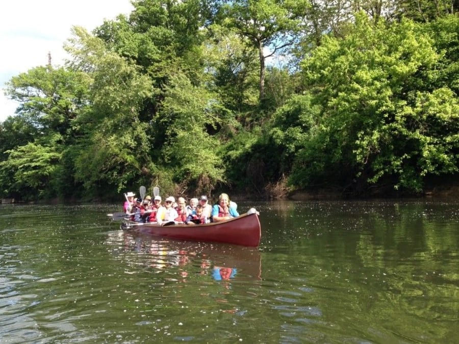 Randonnée guidée en Canoë Rabaska à Port Sainte Foy (33)