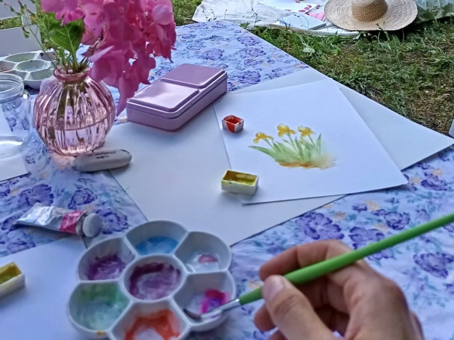Taller de un día de acuarela al aire libre en Hermonville (51)