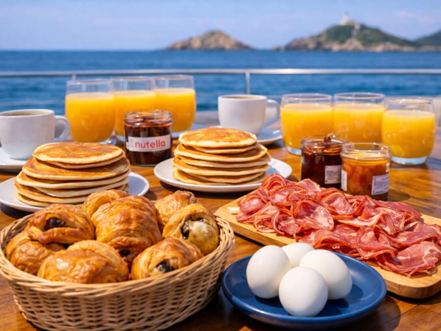 Catamaran brunch on the Îles Sanguinaires in Ajaccio