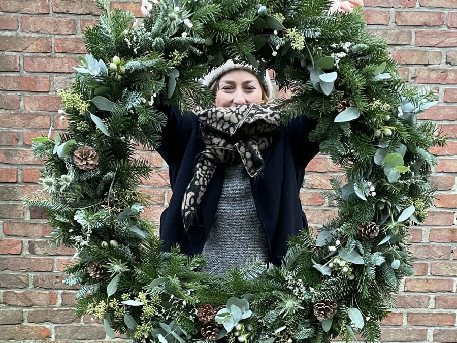 Atelier parent/enfant couronne de Noël à Mouvaux (59)