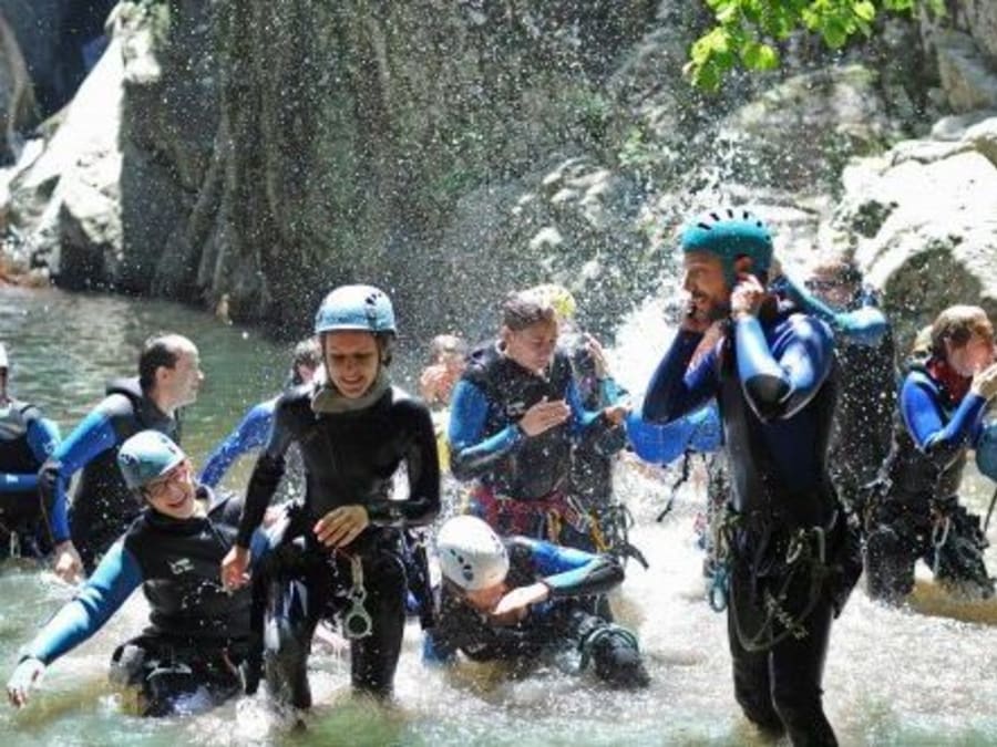 Sport canyoning at Gourg des Annelles (66)
