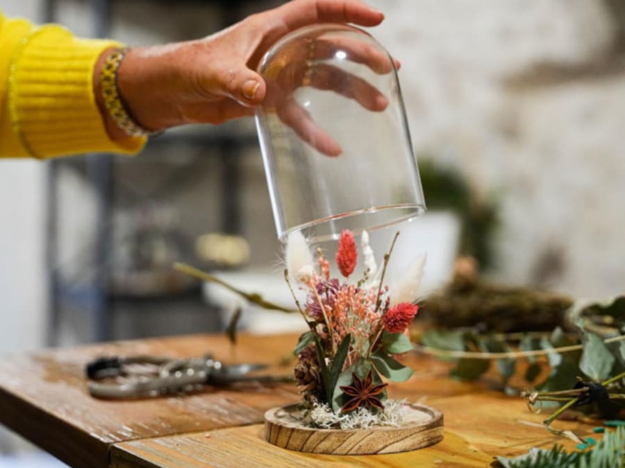 Team Building création de cloches en fleurs séchées (13)