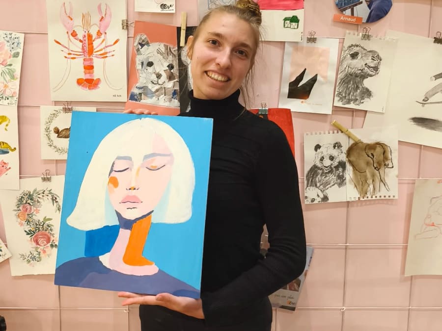 Drawing, painting & mixed media workshop in Lyon 3rd district